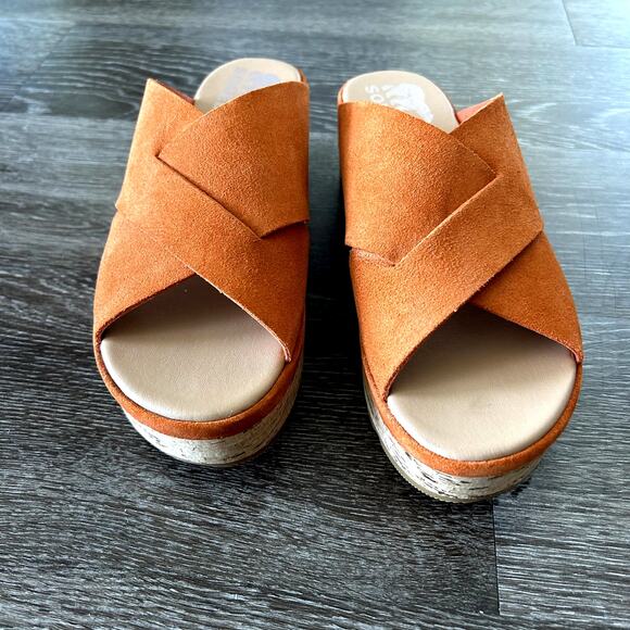 NWOB Sorel Women's Cameron Flatform Mule Sandals Desert Sun US 7 - Picture 4 of 16